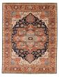 Bordered  Traditional Blue Area rug 6x9 Indian Hand-knotted 377378