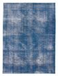 Overdyed  Transitional Blue Area rug 8x10 Turkish Hand-knotted 378380