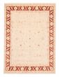 Bordered  Traditional Ivory Area rug 6x9 Afghan Hand-knotted 379304