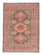Bordered  Geometric Green Area rug 4x6 Afghan Hand-knotted 382008