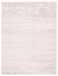 Carved  Modern White Area rug 9x12 Indian Hand-knotted 382990