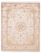 Bordered  Traditional Ivory Area rug 6x9 Chinese Hand-knotted 388069