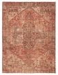 Geometric  Vintage Red Area rug 8x10 Turkish Hand-knotted 391260