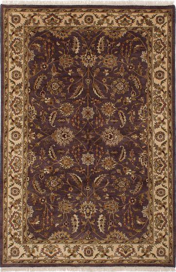 Traditional Green Area rug 5x8 Indian Hand-knotted 228130