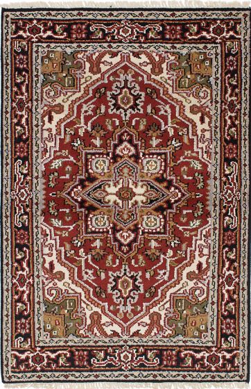 Traditional Red Area rug 3x5 Indian Hand-knotted 239843