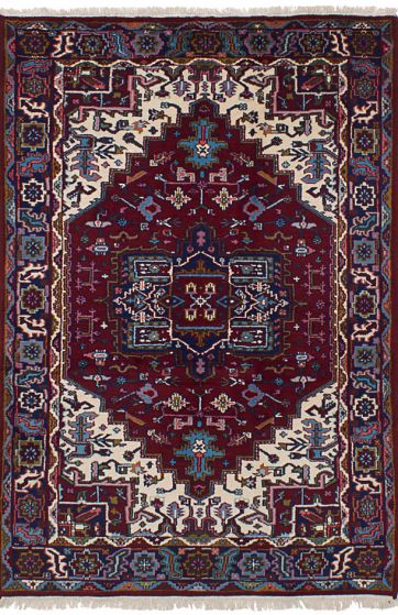 Traditional Red Area rug 3x5 Indian Hand-knotted 245942