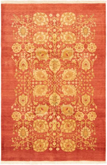 Floral  Transitional Brown Area rug 5x8 Pakistani Hand-knotted 301905