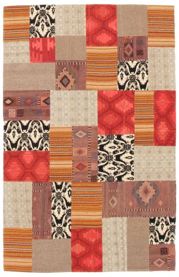 Flat-weaves & Kilims  Transitional Multi Area rug 5x8 Turkish Flat-Weave 350316