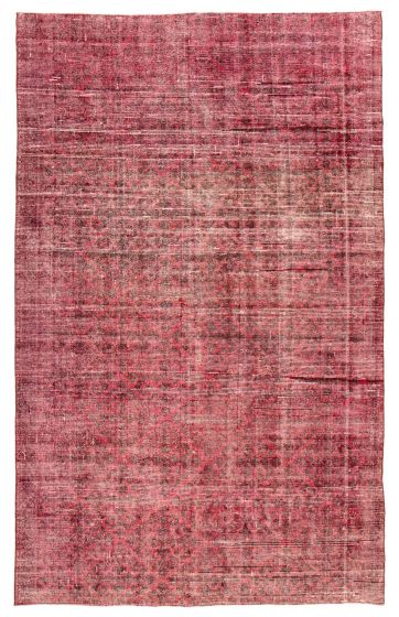 Overdyed  Transitional Red Area rug Unique Turkish Hand-knotted 361294