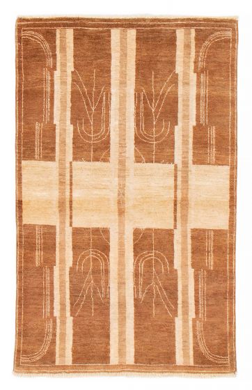 Transitional Brown Area rug 3x5 Pakistani Hand-knotted 379562