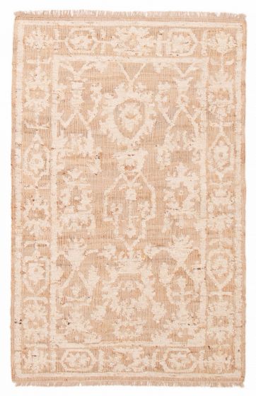 Flat-weaves & Kilims  Moroccan Brown Area rug 5x8 Indian Flat-Weave 387244