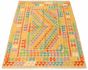 Bordered  Geometric Brown Area rug 4x6 Turkish Flat-weave 330011