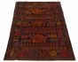 Afghan Rare War 3'8" x 6'6" Hand-knotted Wool Rug 