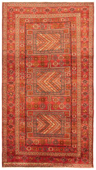 Bordered  Traditional Red Area rug 5x8 Turkish Hand-knotted 364761