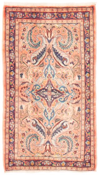 Bordered  Traditional Pink Area rug 3x5 Persian Hand-knotted 371789