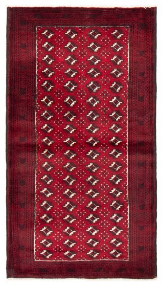 Bordered  Traditional Red Area rug 4x6 Afghan Hand-knotted 388985
