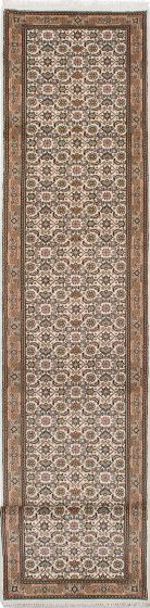 Traditional Ivory Runner rug 16-ft-runner Indian Hand-knotted 236090