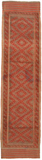 Bordered  Tribal  Runner rug 8-ft-runner Afghan Hand-knotted 327650