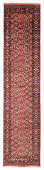 Bordered  Traditional Pink Runner rug 12-ft-runner Pakistani Hand-knotted 391967
