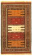 Bordered  Tribal Red Area rug 3x5 Turkish Flat-weave 332479