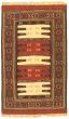 Bordered  Tribal Red Area rug 3x5 Turkish Flat-weave 332511