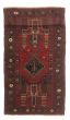 Bordered  Tribal Red Area rug 3x5 Afghan Hand-knotted 348626