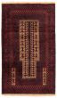 Bordered  Tribal Red Area rug 3x5 Afghan Hand-knotted 360080