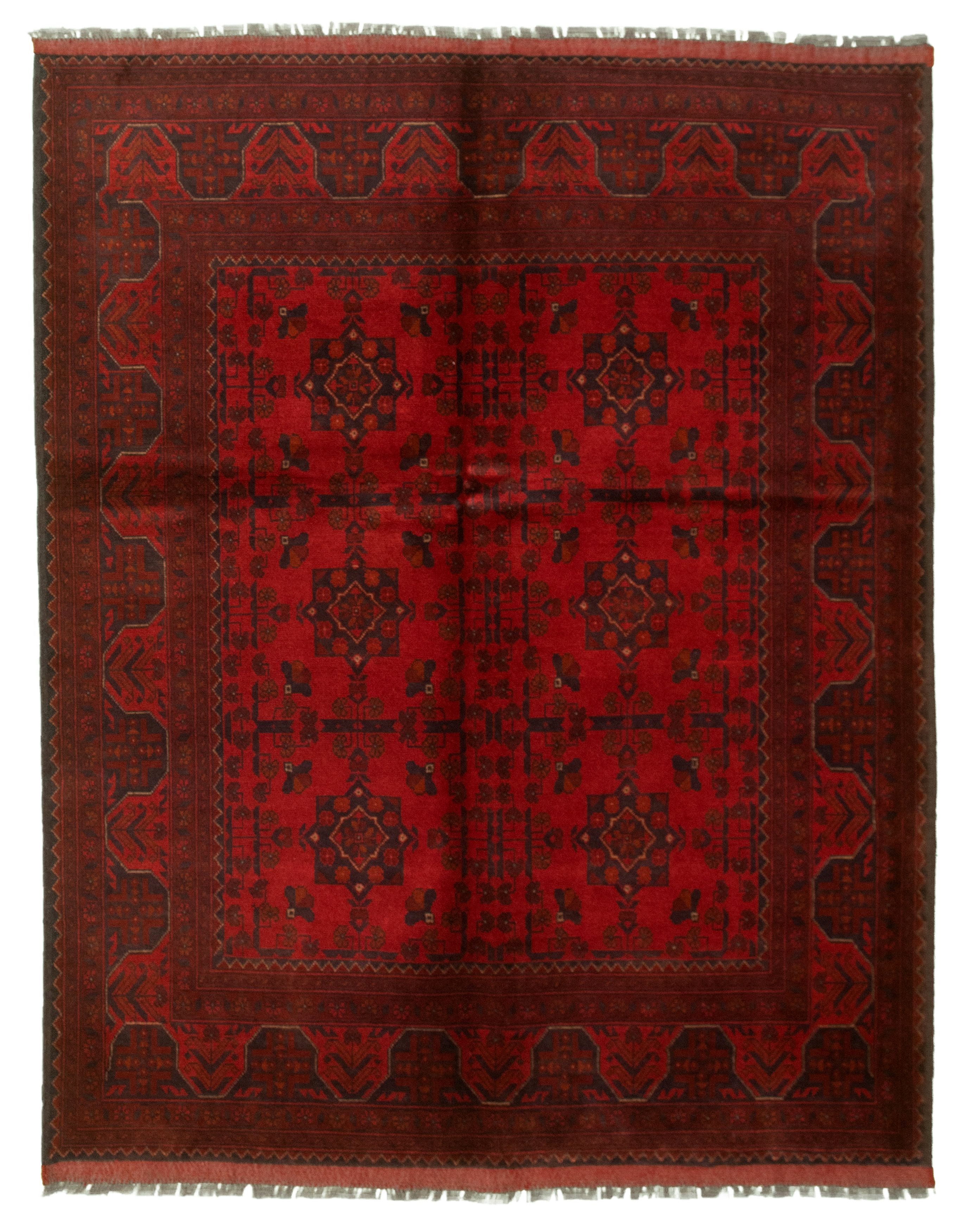 eCarpet Gallery Red Area Rug 329606 3'4 x 4'10 Bordered