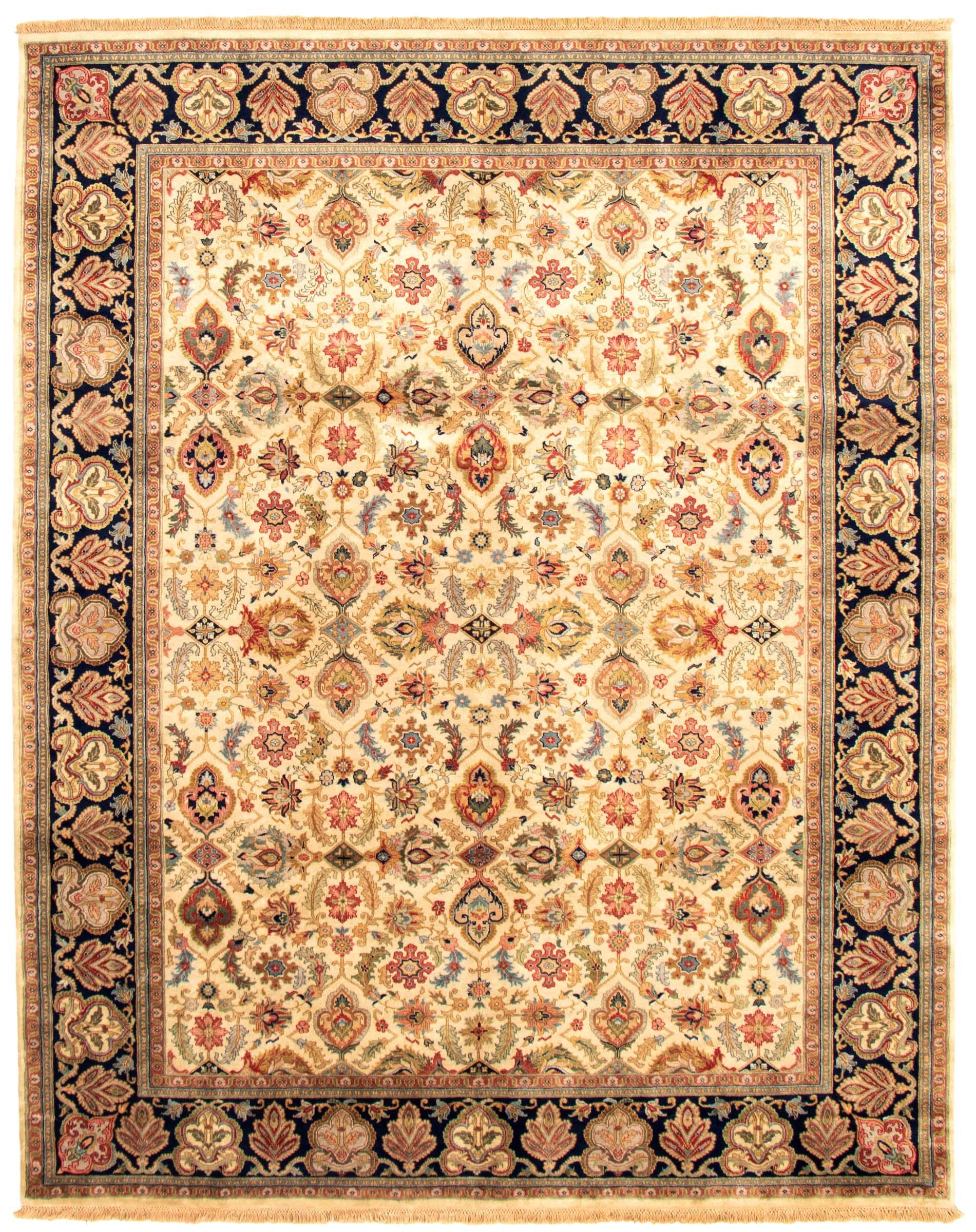 eCarpet Gallery Large Area Rug for Living Room Hand-Knotted Wool Rug 362671 Bedroom Tangier Moroccan Ivory Rug 8'0 x 10'0 