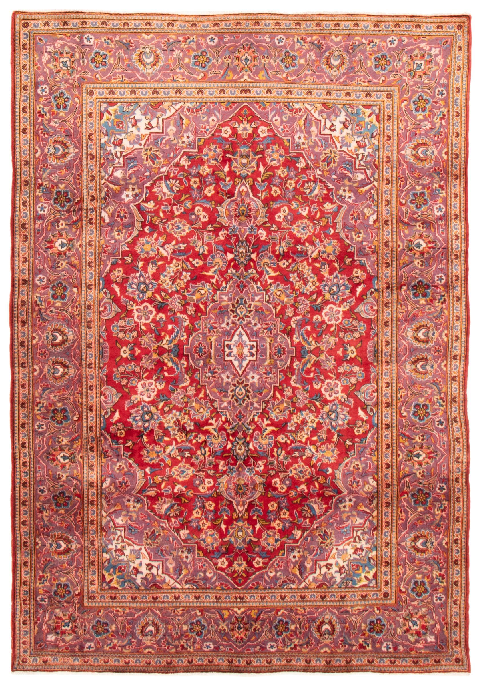 360207 Hand-Knotted Wool Rug eCarpet Gallery Large Area Rug for Living Room Bedroom Finest Khal Mohammadi Bordered Red Rug 6'9 x 9'9