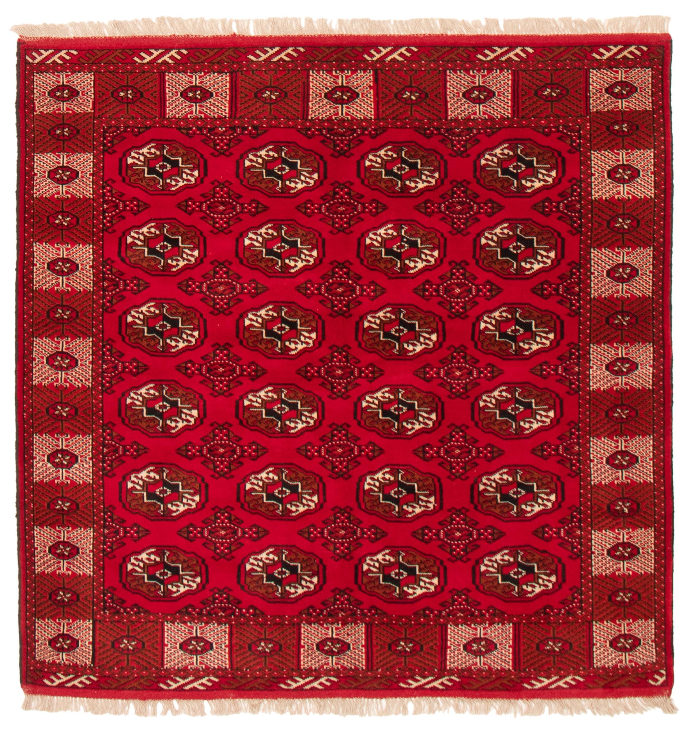 eCarpet Gallery Area Rug for Living Room Bedroom Bold and Colorful Bordered Brown Kilim 3'6 x 6'5 346297 Hand-Knotted Wool Rug 