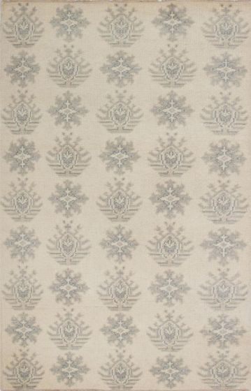 Transitional Blue Area rug 5x8 Indian Hand-knotted 208144
