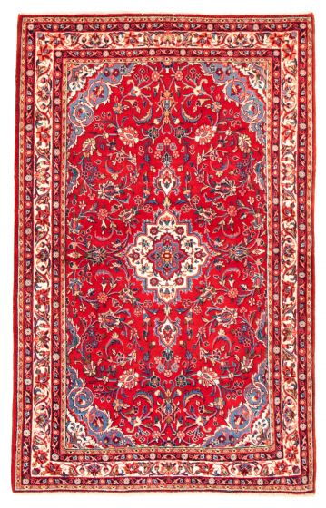 Bordered  Traditional Red Area rug 3x5 Persian Hand-knotted 343474