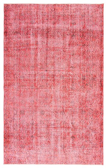 Bordered  Transitional Red Area rug 5x8 Turkish Hand-knotted 362984