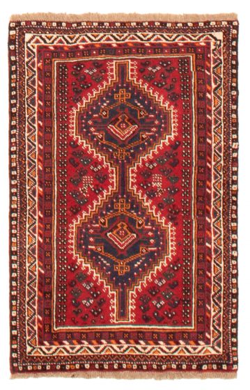Bordered  Traditional Red Area rug 3x5 Turkish Hand-knotted 369153