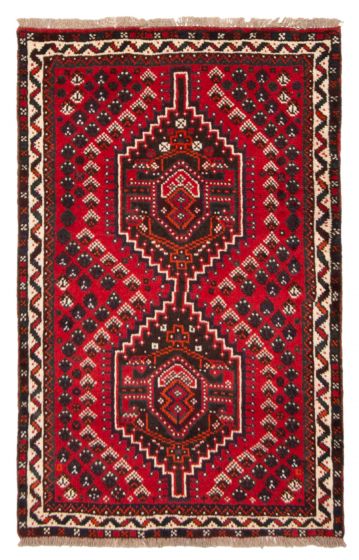 Bordered  Traditional Red Area rug 3x5 Persian Hand-knotted 372966