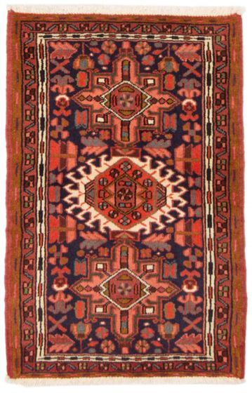 Bordered  Traditional Blue Area rug 2x3 Persian Hand-knotted 373591