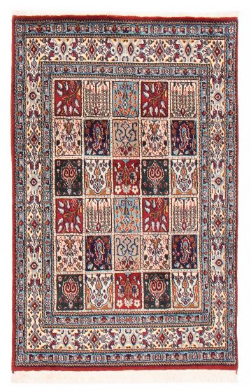 Bordered  Traditional Ivory Area rug 3x5 Persian Hand-knotted 382502