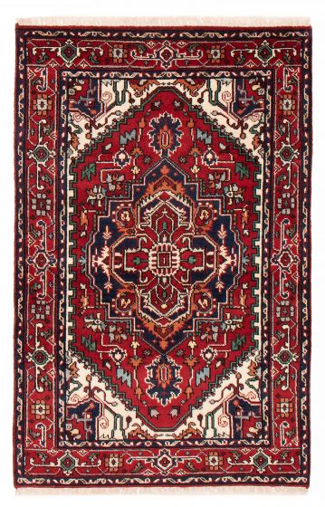 Bordered  Traditional Red Area rug 3x5 Indian Hand-knotted 386964