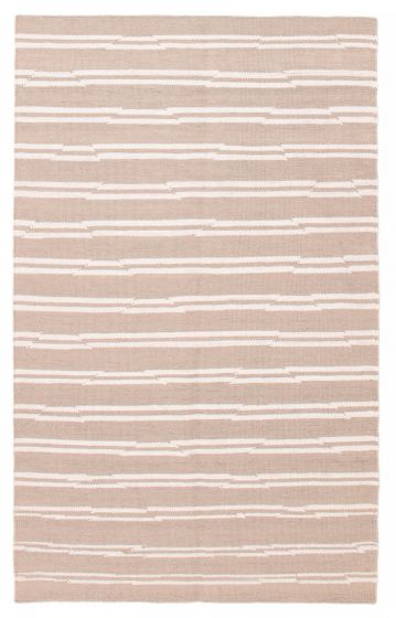 Flat-weaves & Kilims  Stripes Ivory Area rug 5x8 Turkish Flat-Weave 387431