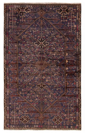 Traditional  Tribal Blue Area rug 5x8 Afghan Hand-knotted 391956