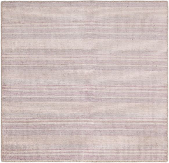 Casual  Transitional Purple Area rug Square Indian Hand-knotted 282394