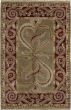 Bordered  Transitional Green Area rug 5x8 Nepal Hand-knotted 279678
