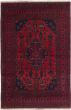 Bordered  Tribal Red Area rug 4x6 Afghan Hand-knotted 281939