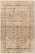 Bordered  Transitional Ivory Area rug 5x8 Indian Hand-knotted 307900