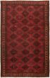 Bordered  Tribal Red Area rug 5x8 Turkish Hand-knotted 318450