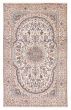Bordered  Traditional Ivory Area rug Unique Persian Hand-knotted 323913