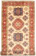 Bordered  Tribal Ivory Area rug Unique Afghan Hand-knotted 328741