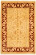 Bordered  Traditional Ivory Area rug 5x8 Pakistani Hand-knotted 330507