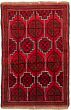 Bordered  Tribal Red Area rug 3x5 Afghan Hand-knotted 333317